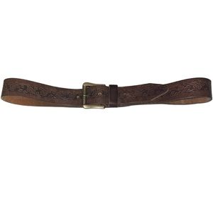 Genuine Leather Floral Pattern Women’s Medium/Large Belt